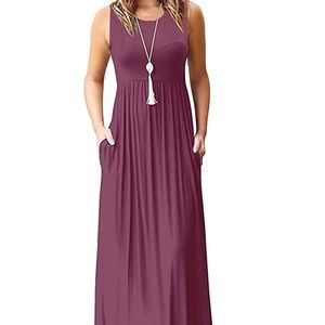 Sleeveless Maxi Long Dress with Pockets